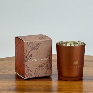 New NIB Thymes Burnt Orange Scented Candle Pumpkin Laurel Fall 2‎ Oz